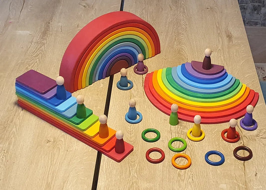 Wooden Waldorf Rainbow Set for 0-6 Years Old 70 Pieces