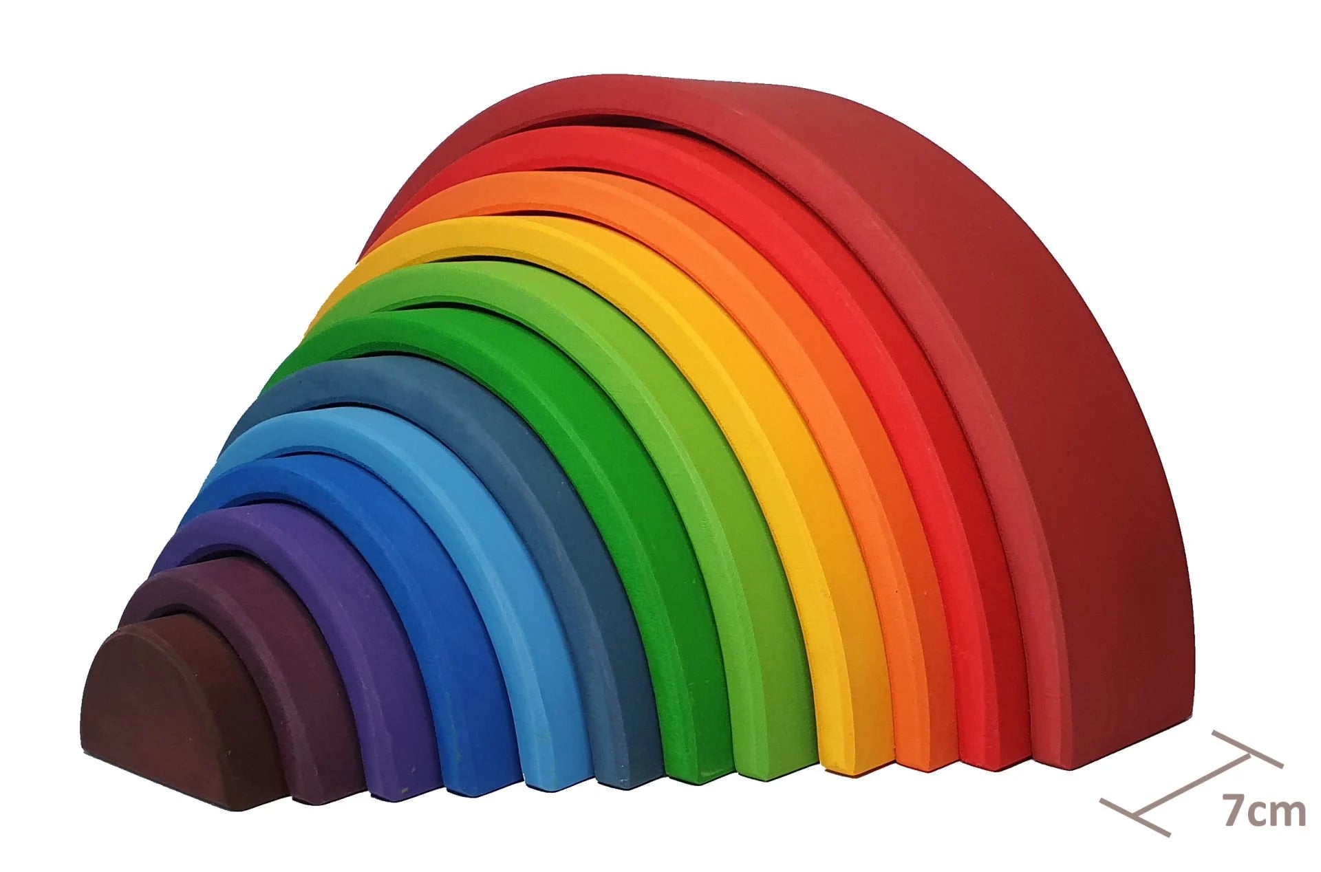 Wooden rainbow arch toy for Waldorf education
